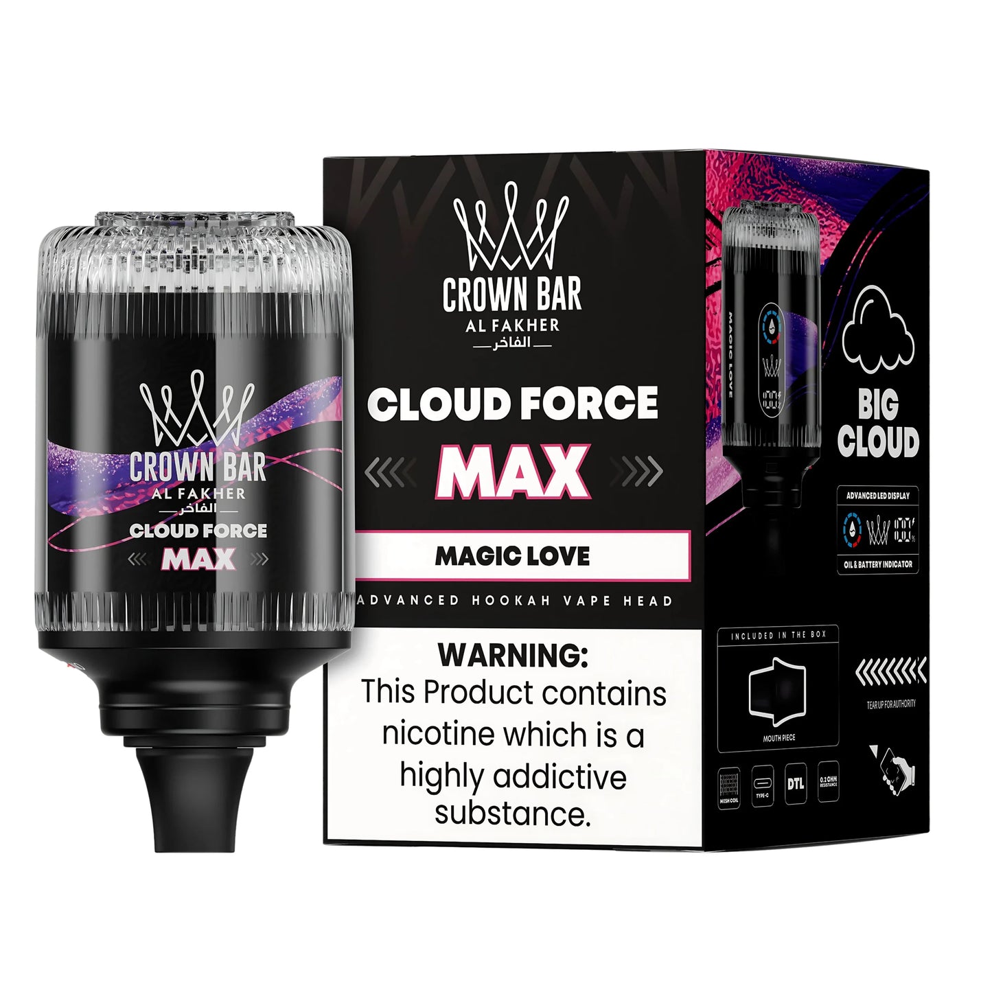 Al Fakher Crown Bar Cloud Force Max 50K E-Hookah Head